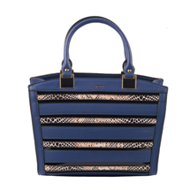 MATMAZEL NAVY BLUE STRIPED TOTE BAG