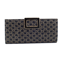 MATMAZEL BLACK PRINTED CLUTCH